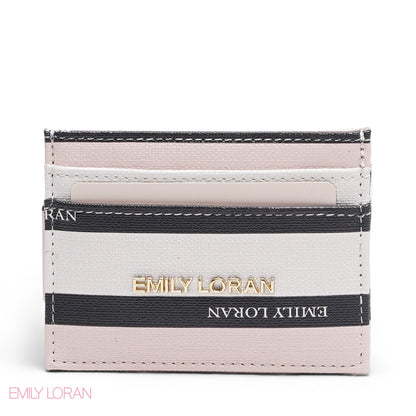 PINK STRIPPED 3-PIECE WALLET SET