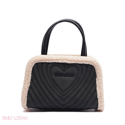MINI-BAG FUR EDGES WITH FRONT HEART SIGHN - MINI