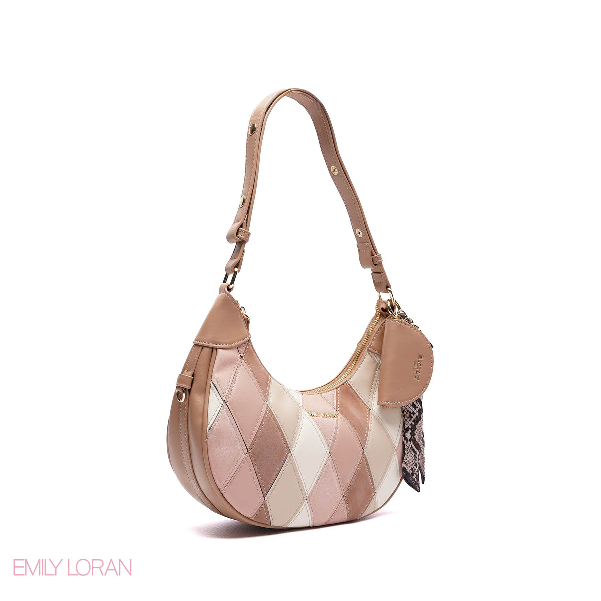 ELEGANT SHOULDER BAG SNAKE PRINT  WITH SMALL POUCH - SMALL