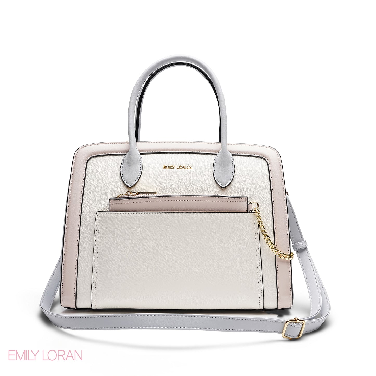 HANDBAG WITH POUCH MIXED COLOR - LARGE