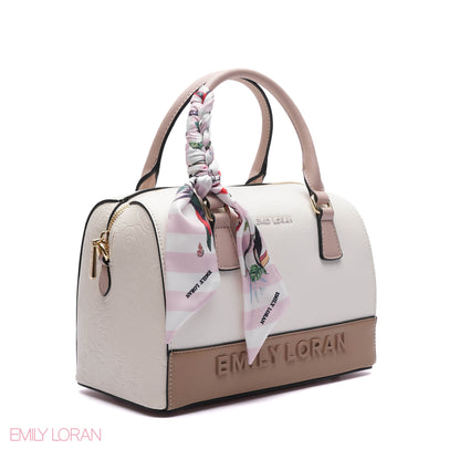 EMBOSSED LOGO SATCHEL BAG - MEDIUM