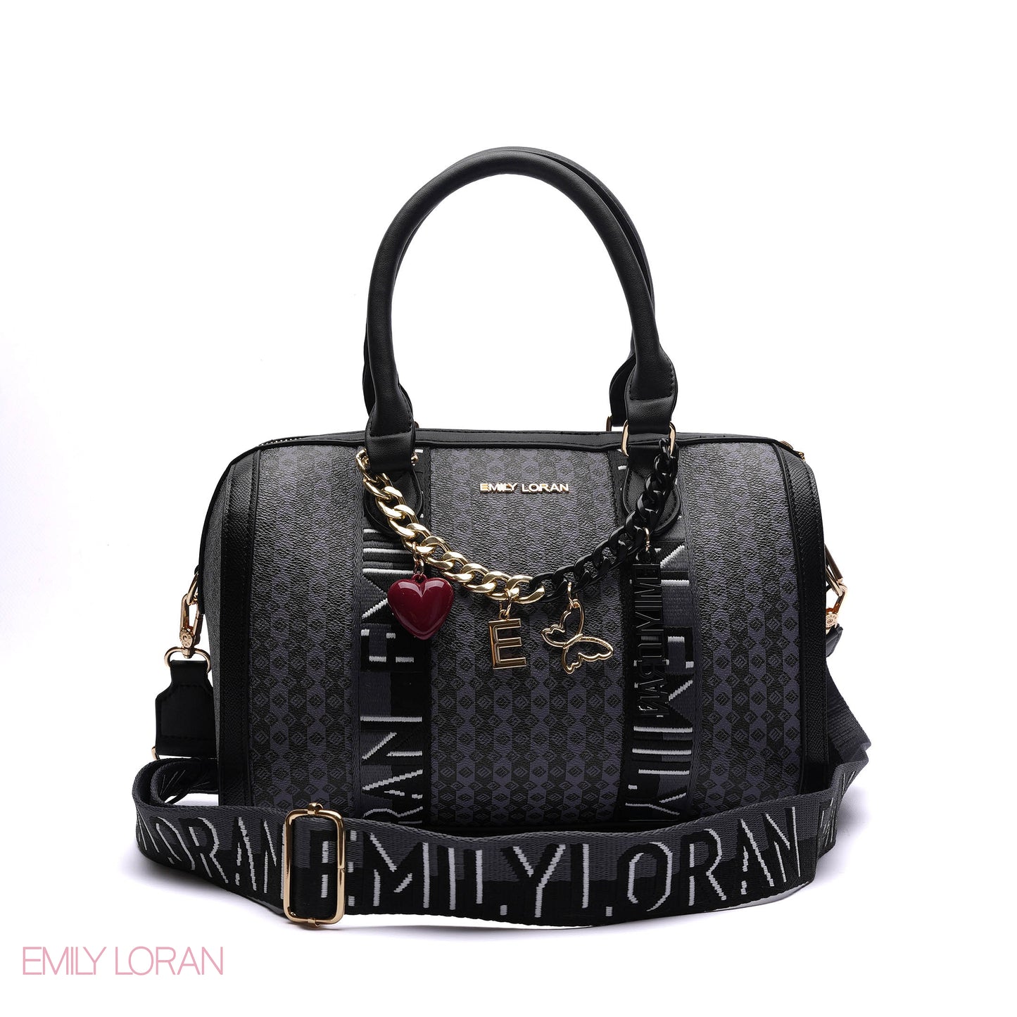 MONOGRAM BARREL BAG WITH CHARM CHAIN - MEDIUM