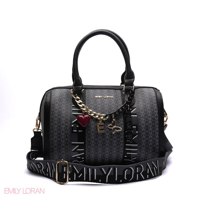 MONOGRAM BARREL BAG WITH CHARM CHAIN - MEDIUM
