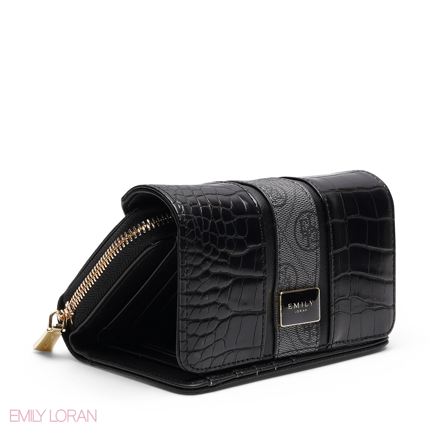 CONTRAST TRIM ZIP-AROUND BI-FOLD WALLET