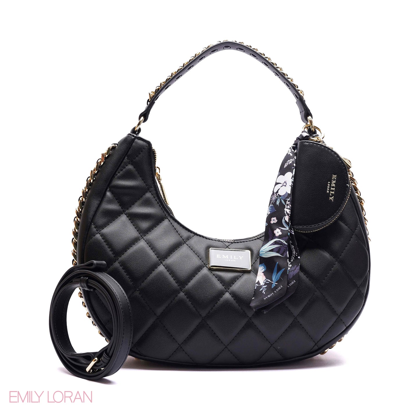 QUILLED HOBO SHOULDER BAG