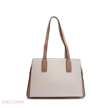 EMBOSSED FLORAL HANDBAG WITH SNAKESKIN POUCH