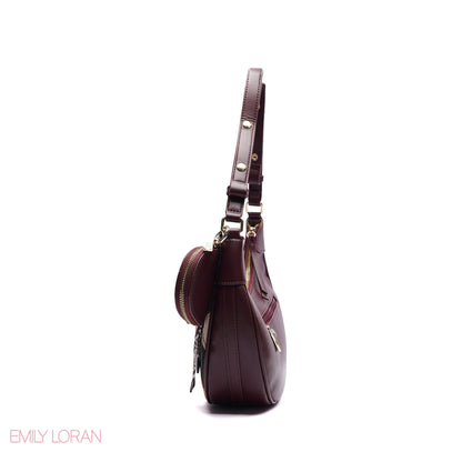 ELEGANT SHOULDER BAG SNAKE PRINT  WITH SMALL POUCH - SMALL