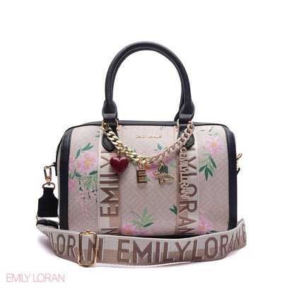 MONOGRAM BARREL BAG WITH CHARM CHAIN - MEDIUM