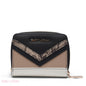 BLACK & BEIGE ZIP-AROUND WALLET