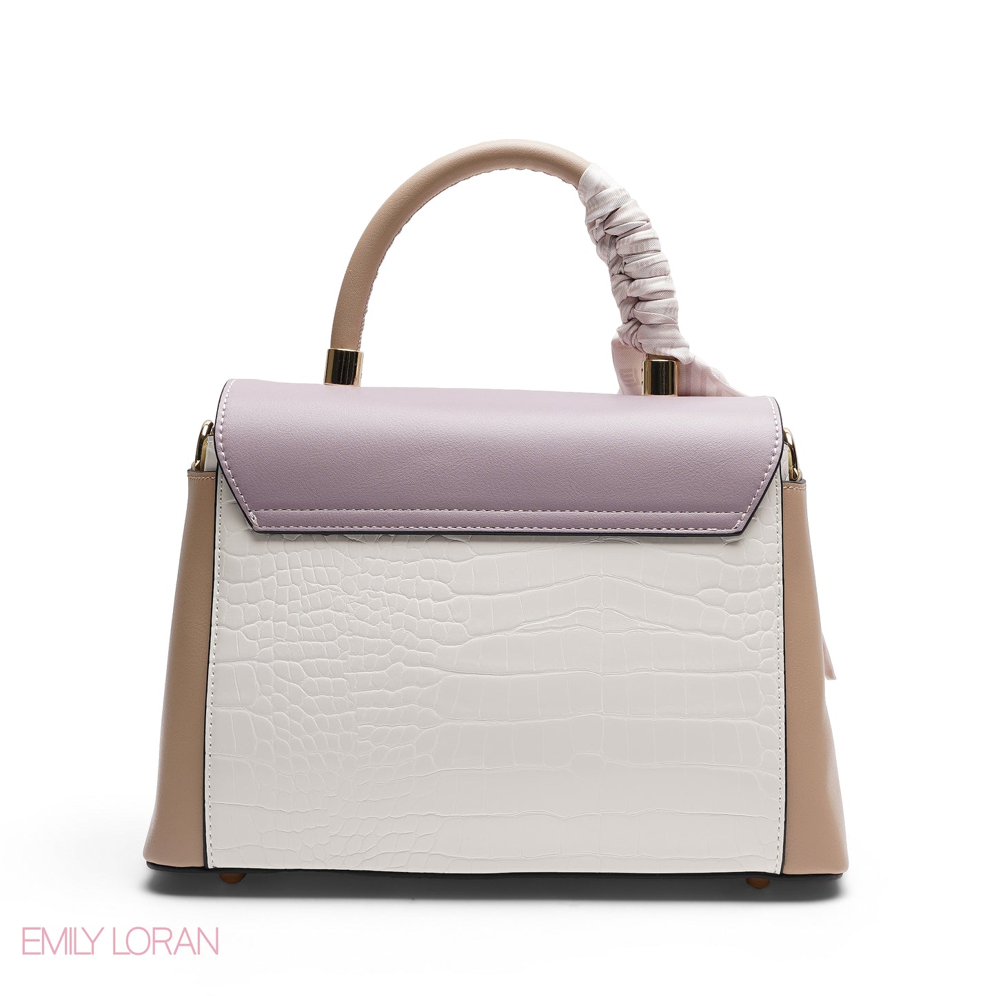 ELEGANT GEOMETRIC FLAP SATCHEL WITH BRAIDED HANDLE BAG