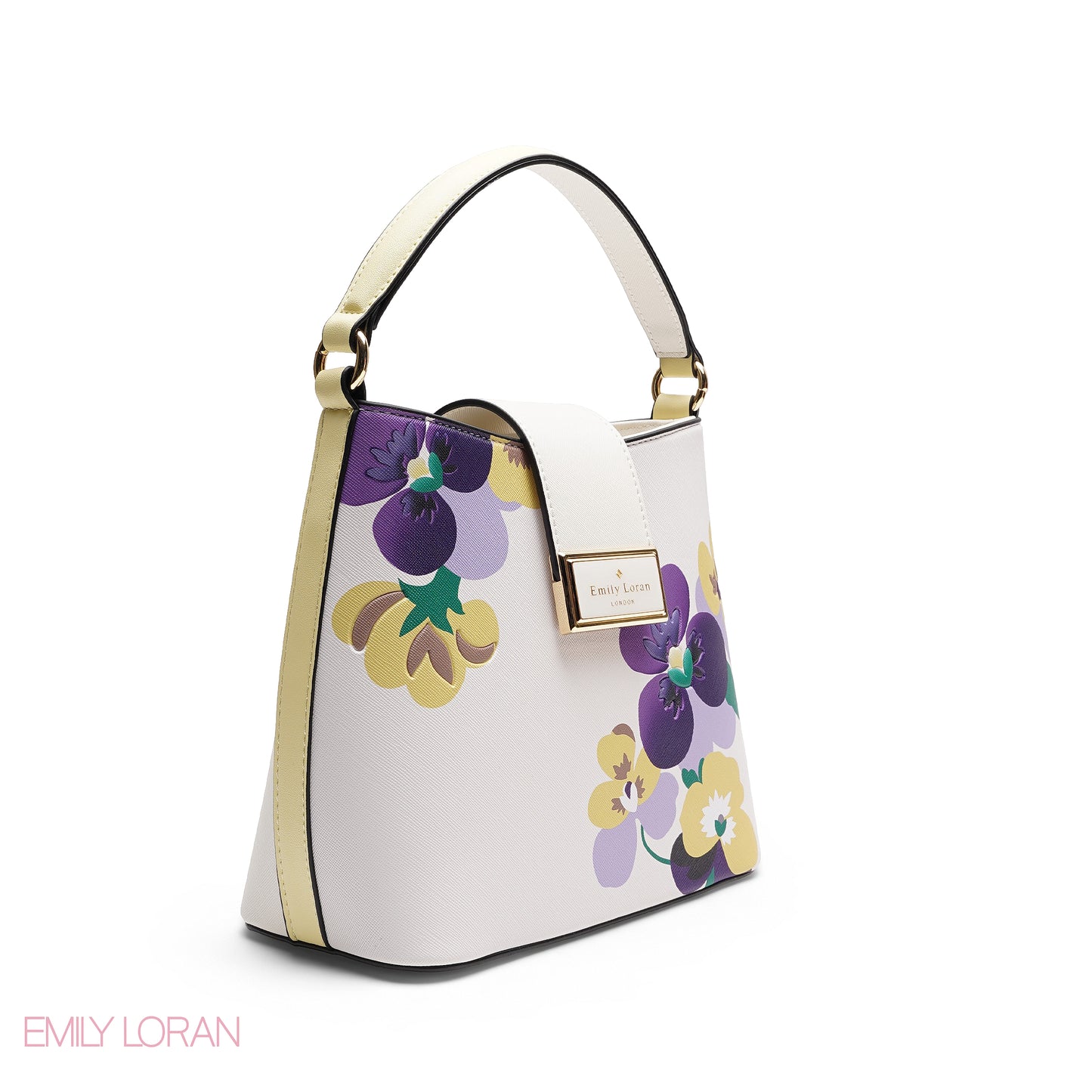 ELEGANT FLORAL PRINT SATCHEL BAG