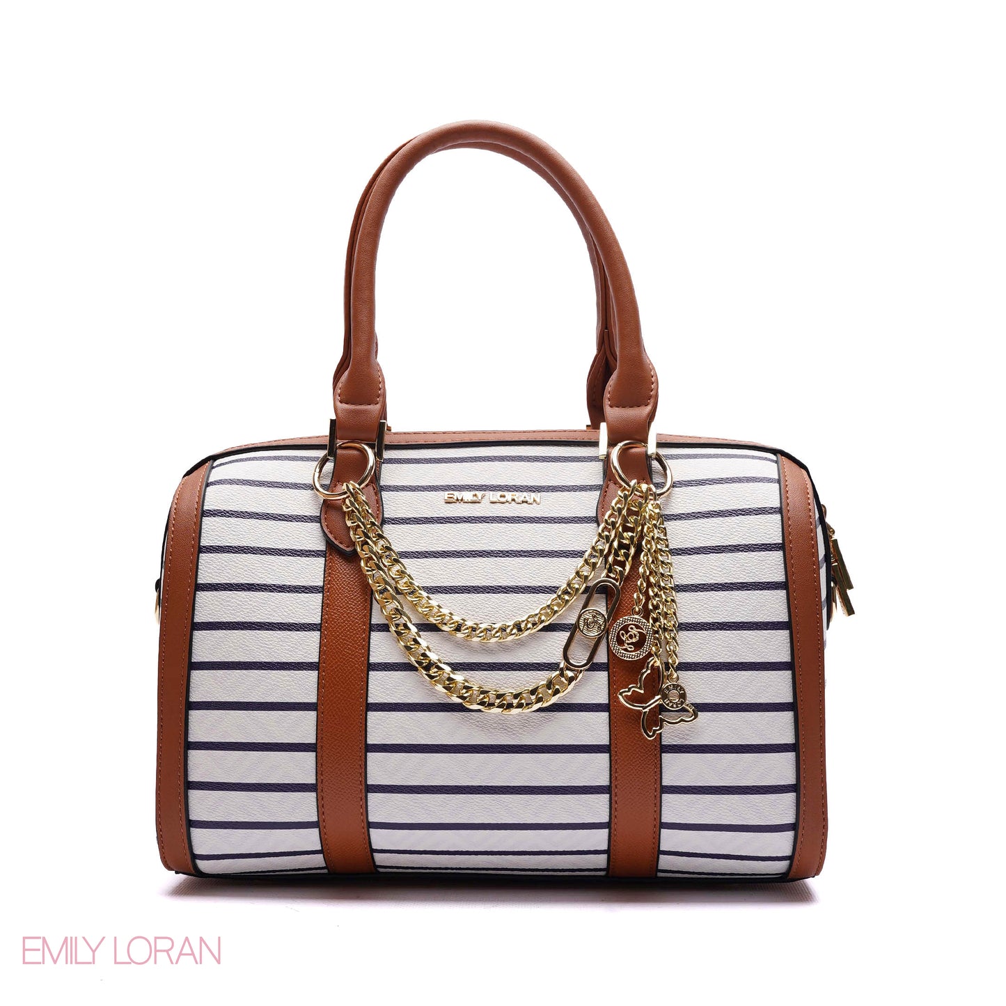 HANDBAG STRIPED DESIGN MIX COLOR -MEDIUM