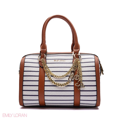 HANDBAG STRIPED DESIGN MIX COLOR -MEDIUM