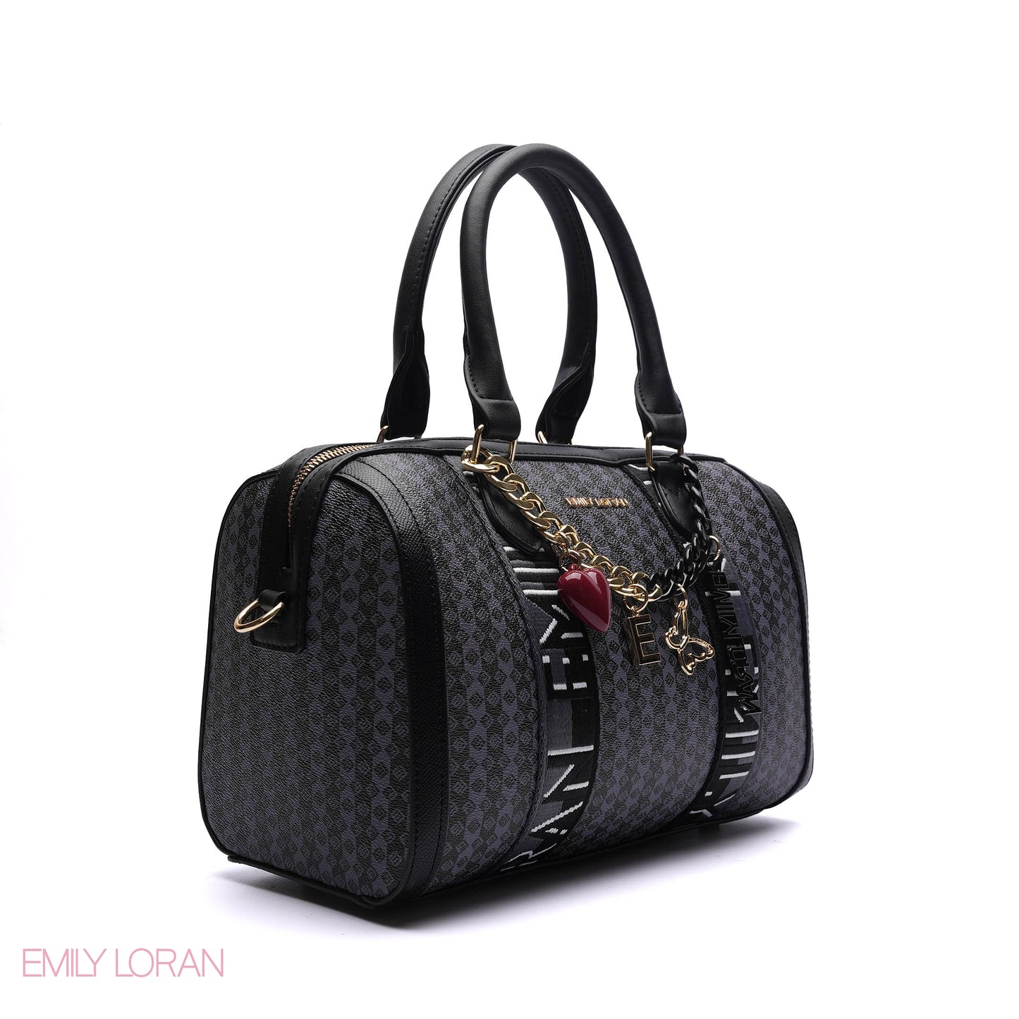 MONOGRAM BARREL BAG WITH CHARM CHAIN - MEDIUM