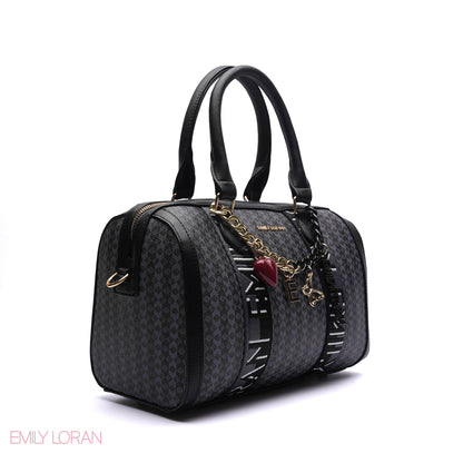 MONOGRAM BARREL BAG WITH CHARM CHAIN - MEDIUM