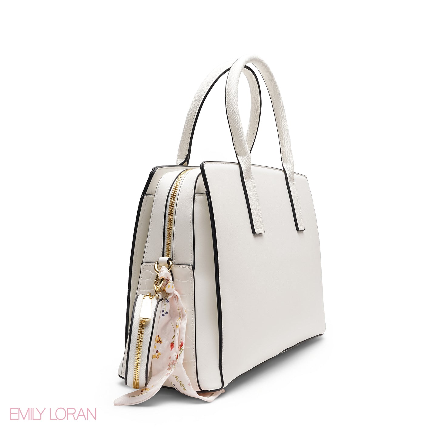 ELEGANT EMBOSSED TOTE WITH POUCH AND SCARF BAG