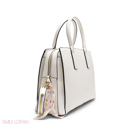 ELEGANT EMBOSSED TOTE WITH POUCH AND SCARF BAG