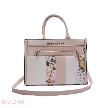 MULTI-TEXTURED PANELLED HANDBAG SET