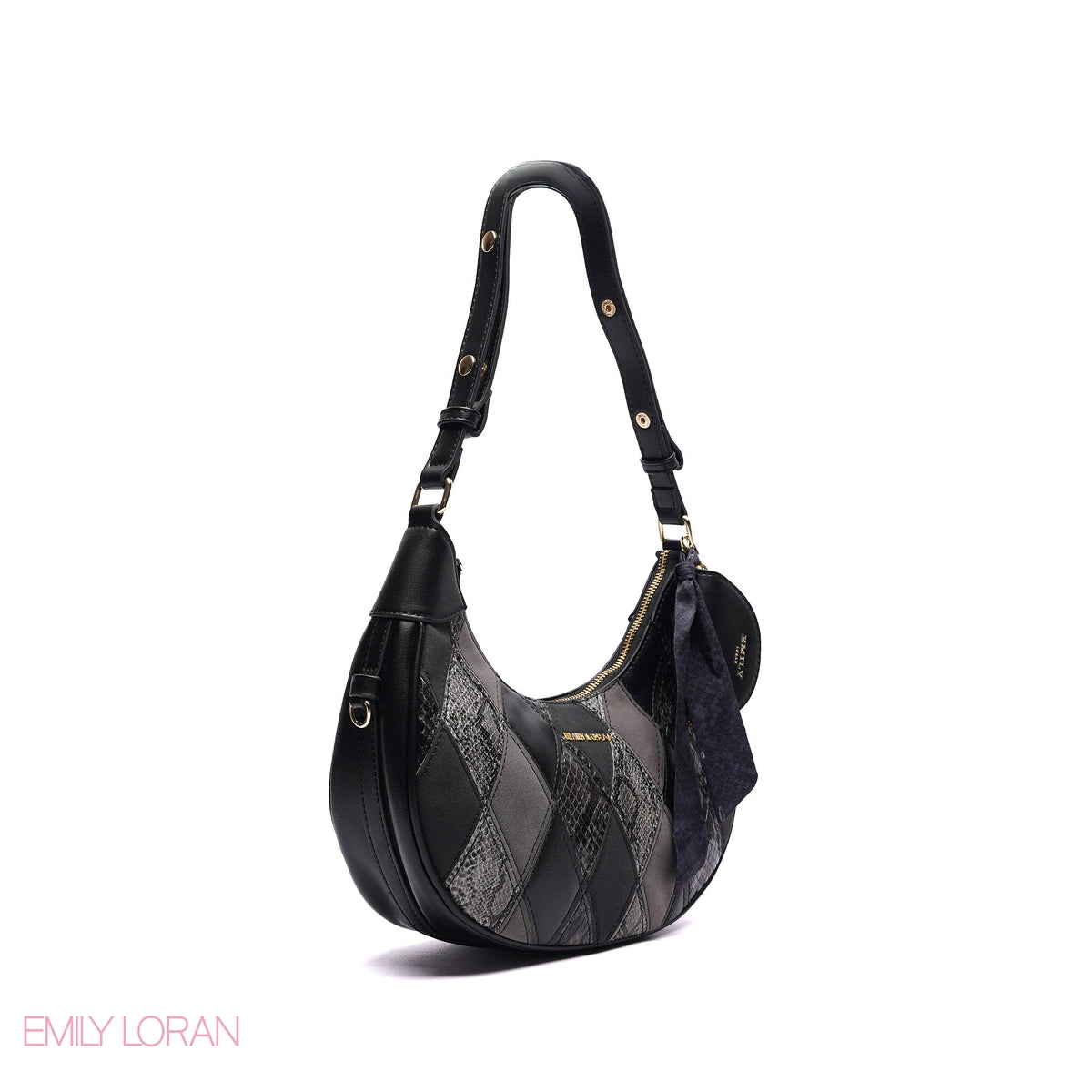 ELEGANT SHOULDER BAG SNAKE PRINT  WITH SMALL POUCH - SMALL