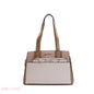 EMBOSSED FLORAL HANDBAG WITH SNAKESKIN POUCH