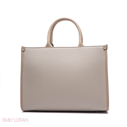 EMBOSSED LOGO TOTE BAG WITH TASSEL CHARM - LARGE