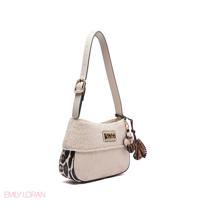 ELEGANT SHOULDER BAG WITH CHARM - MEDIUM