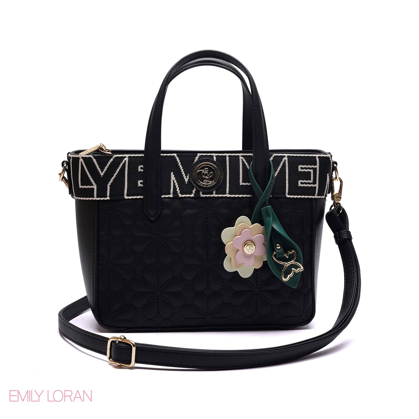 QUILTED FLORAL TOTE BAG