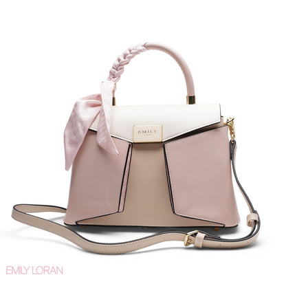 ELEGANT GEOMETRIC FLAP SATCHEL WITH BRAIDED HANDLE BAG