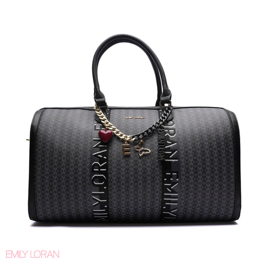 MONOGRAM BARREL BAG WITH CHARM CHAIN - LARGE
