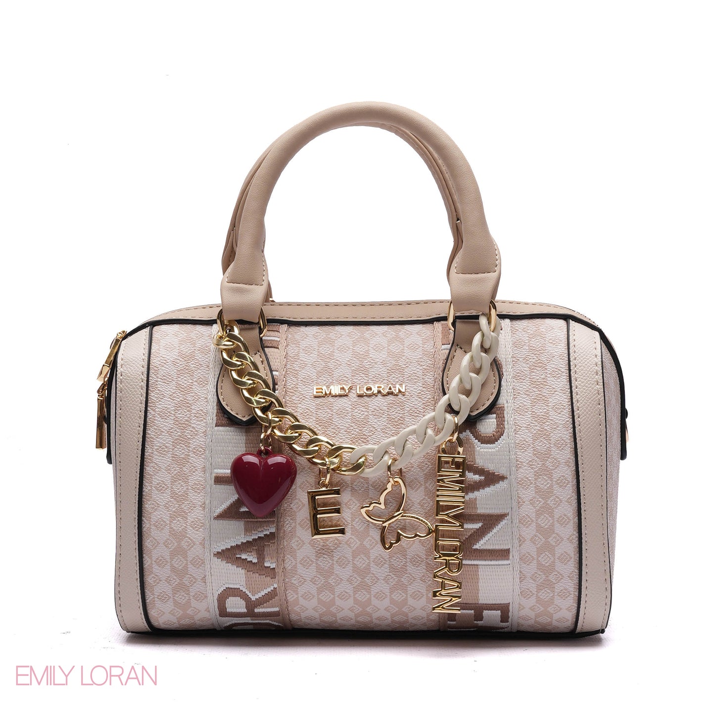 MONOGRAM BARREL BAG WITH CHARM CHAIN - SMALL