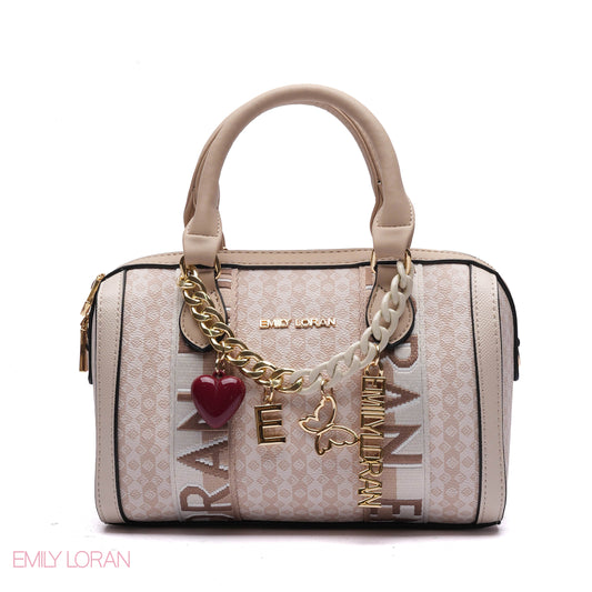 MONOGRAM BARREL BAG WITH CHARM CHAIN - SMALL