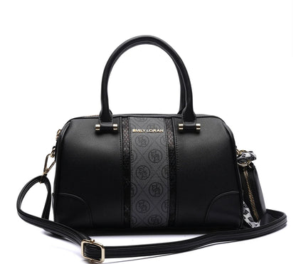 TEXTURED PANELLED BARREL BAG