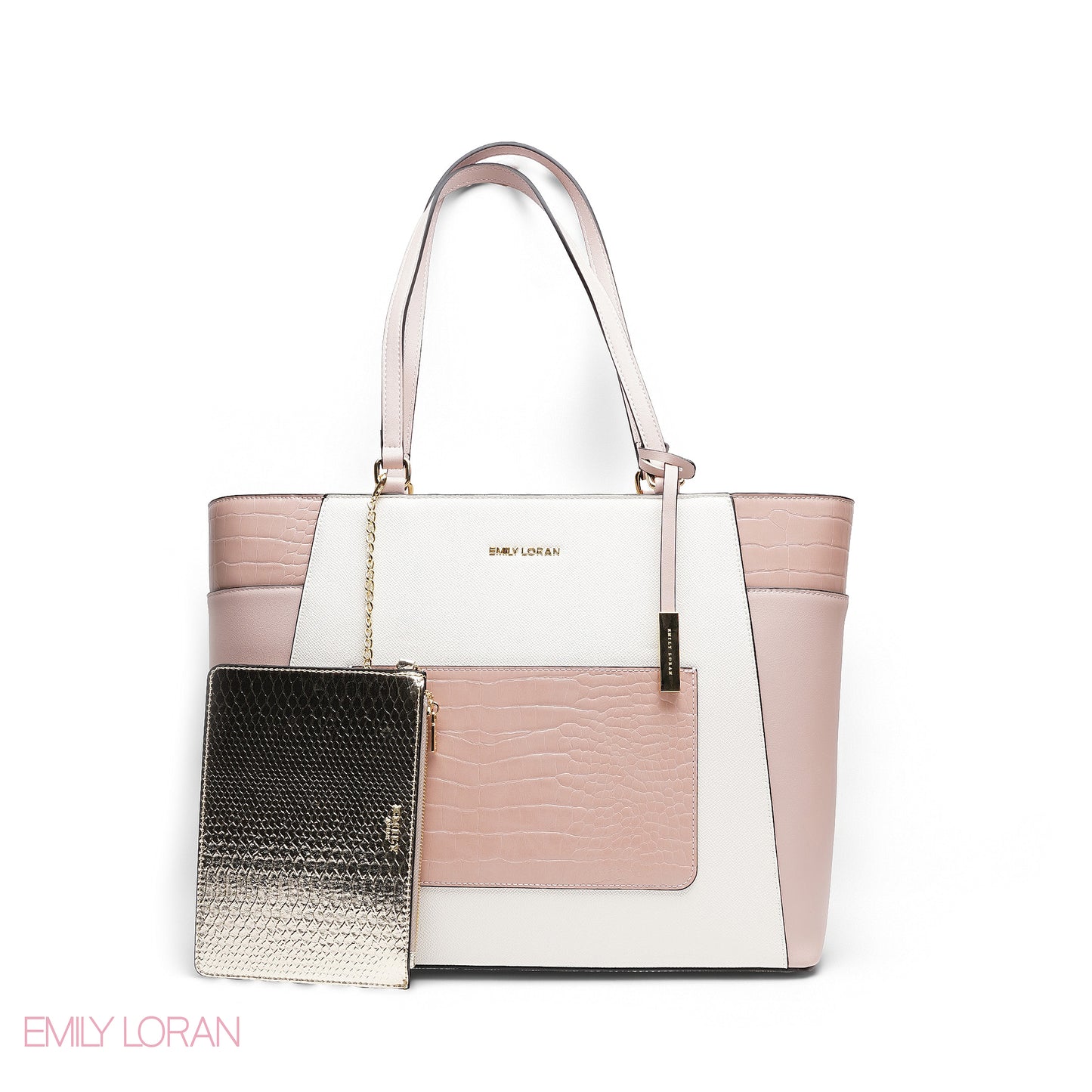 ELEGANT MULTI TEXTURED WITH POUCH BAG