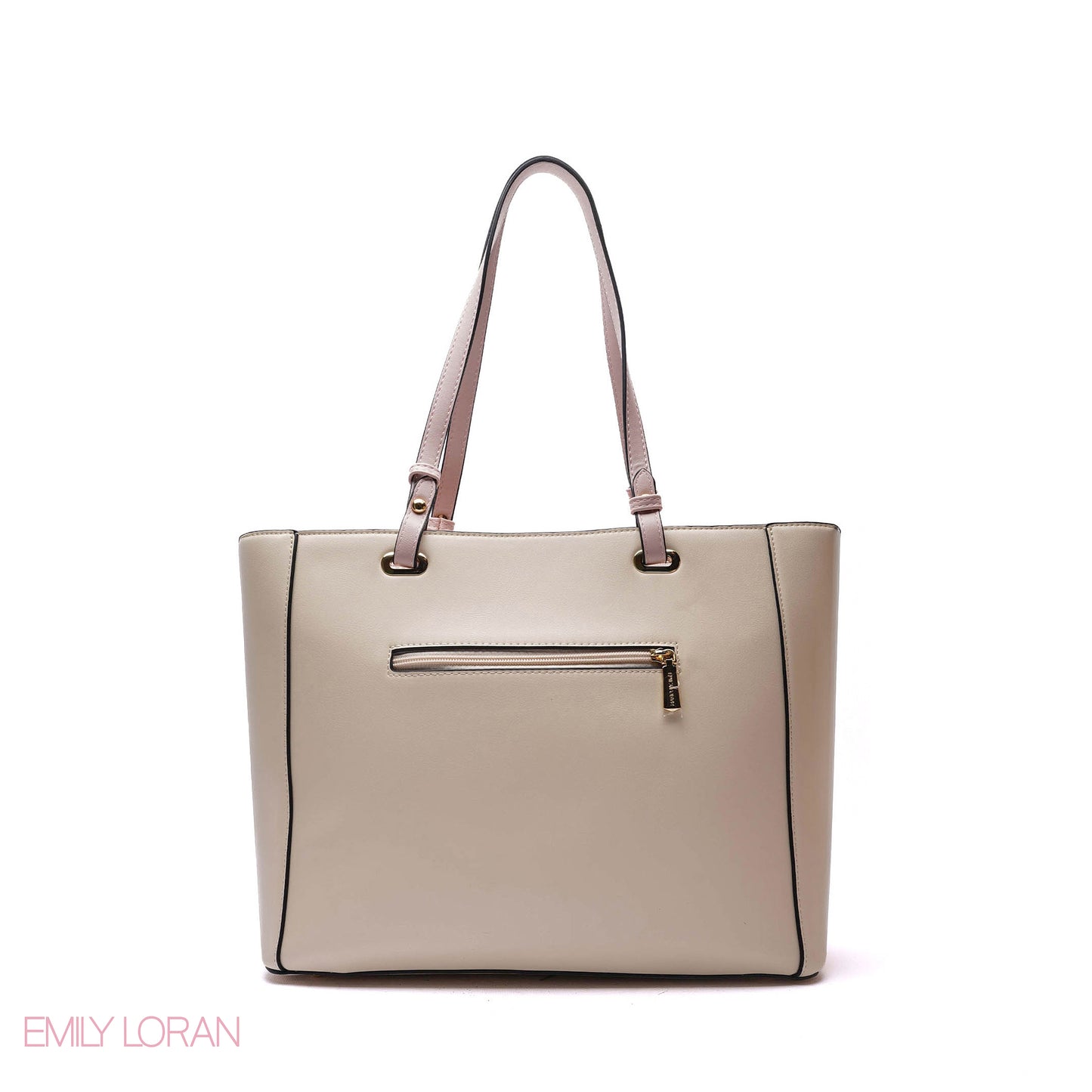 SHOULDER BAG MIX BETWEEN LEATHER AND CLOTH WITH POUCH - LARGE