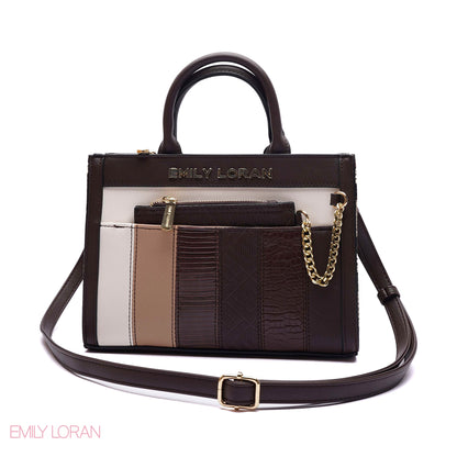 MULTI-TEXTURED PANELLED HANDBAG SET - SMALL