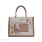 FLORAL EMBROIDERED HANDBAG WITH POUCH