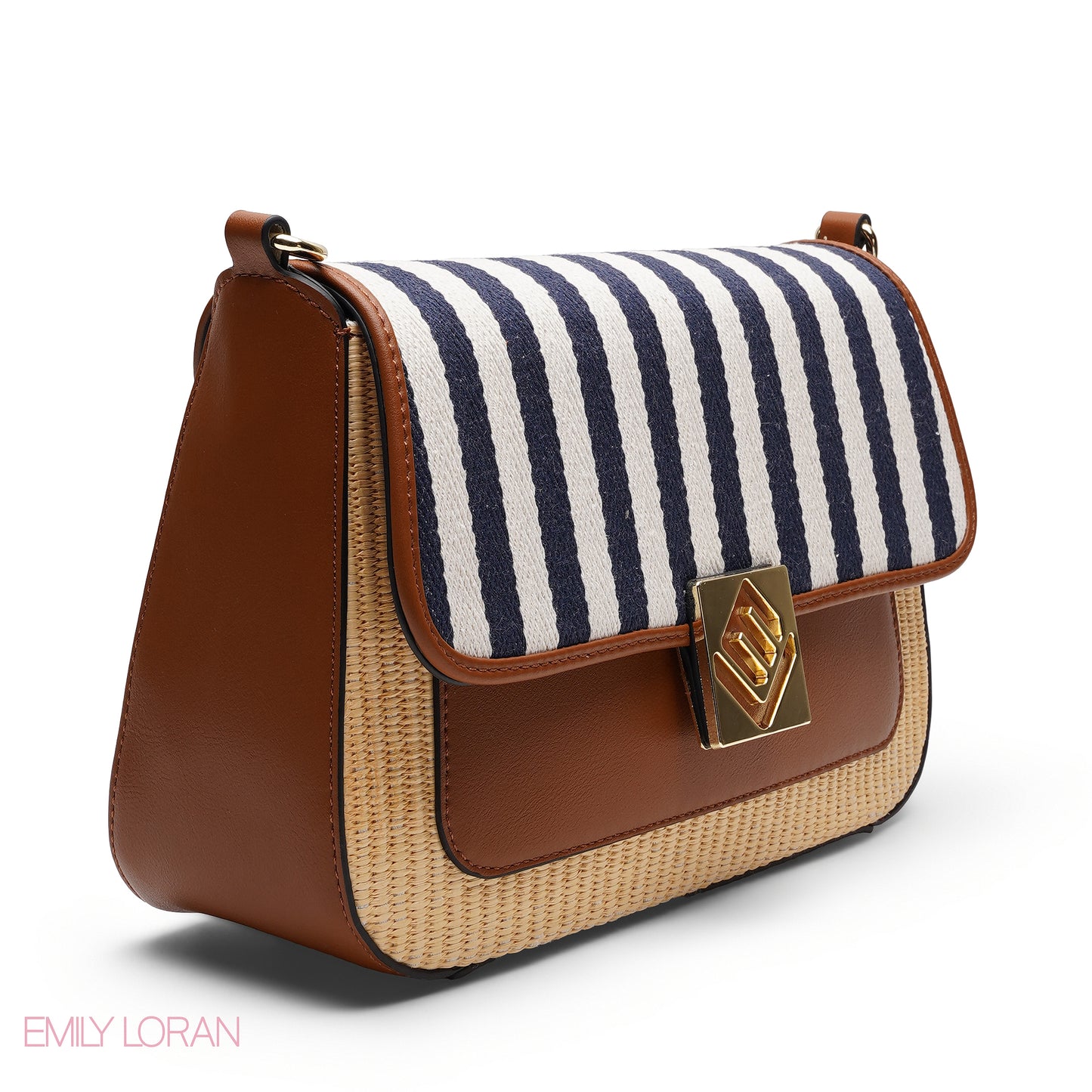 BROWN STRIPPED FLAP CROSSBAG (Copy)