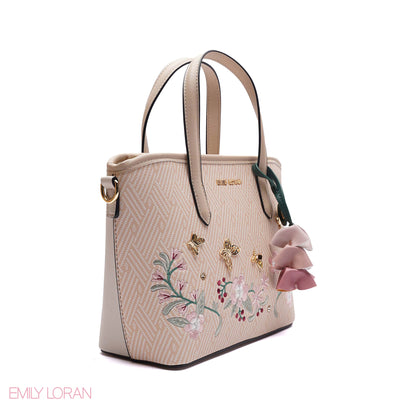 EMBROIDERED FLORAL HANDBAG