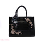 FLORAL EMBROIDERED HANDBAG WITH POUCH