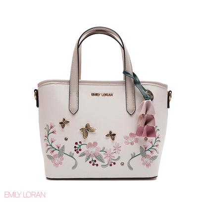 EMBROIDERED FLORAL HANDBAG