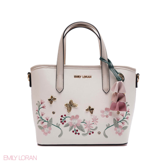 EMBROIDERED FLORAL HANDBAG