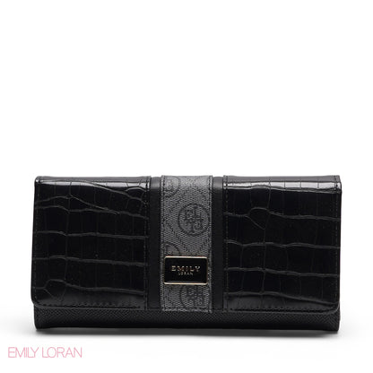 CROC EMBOSSED TRI-FOLD WALLET