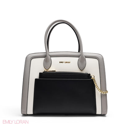 HANDBAG WITH POUCH MIXED COLOR- LARGE