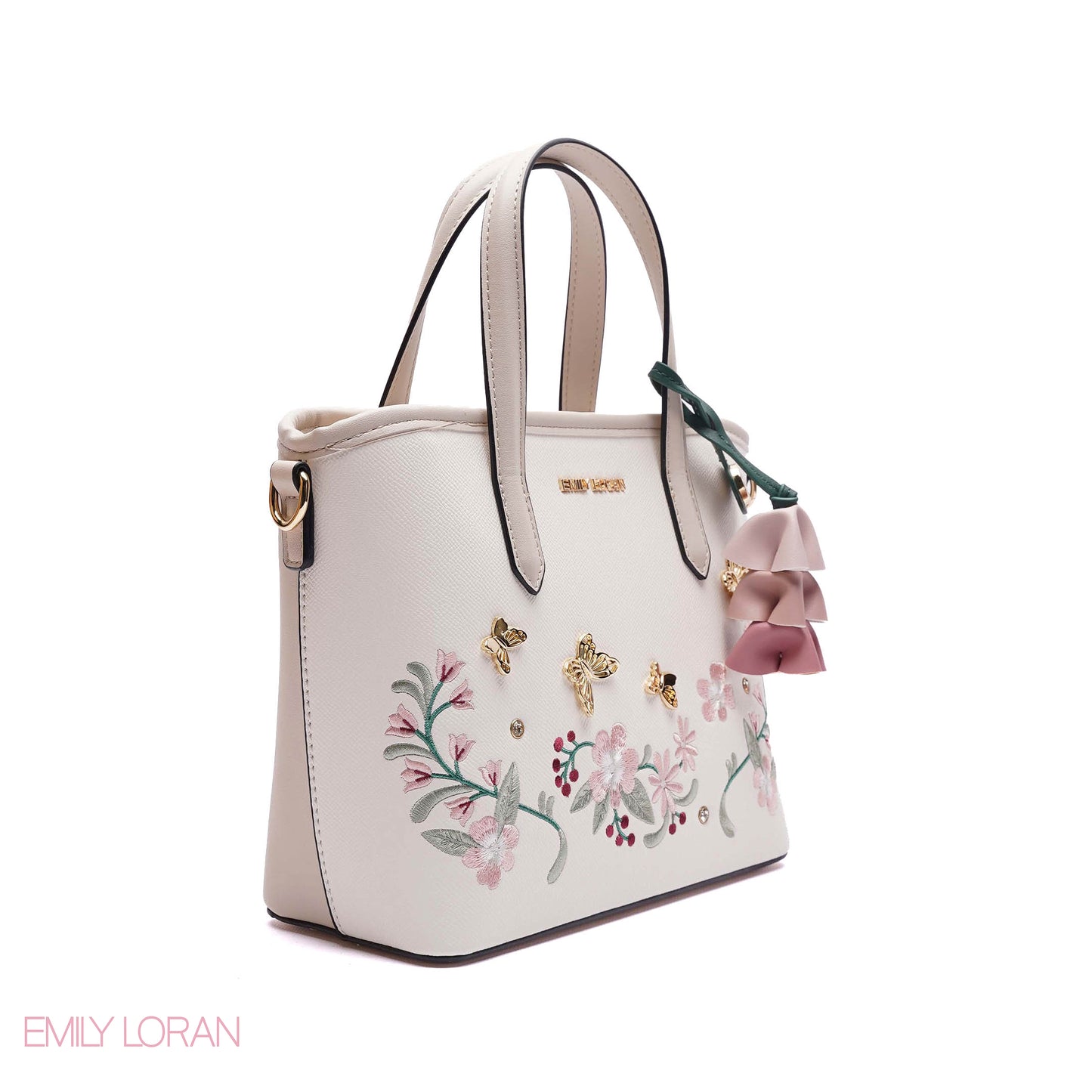 EMBROIDERED FLORAL HANDBAG