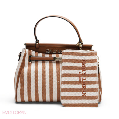EMILY LORAN STRIPED CANVAS BAG