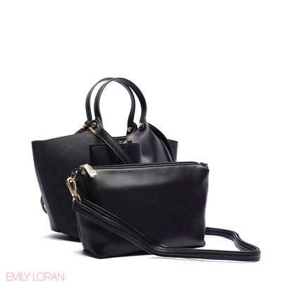 SHOULDER BAG PRACTICALITY LEATHER WITH SMALL WALLET AND CROSS BAG - LARGE