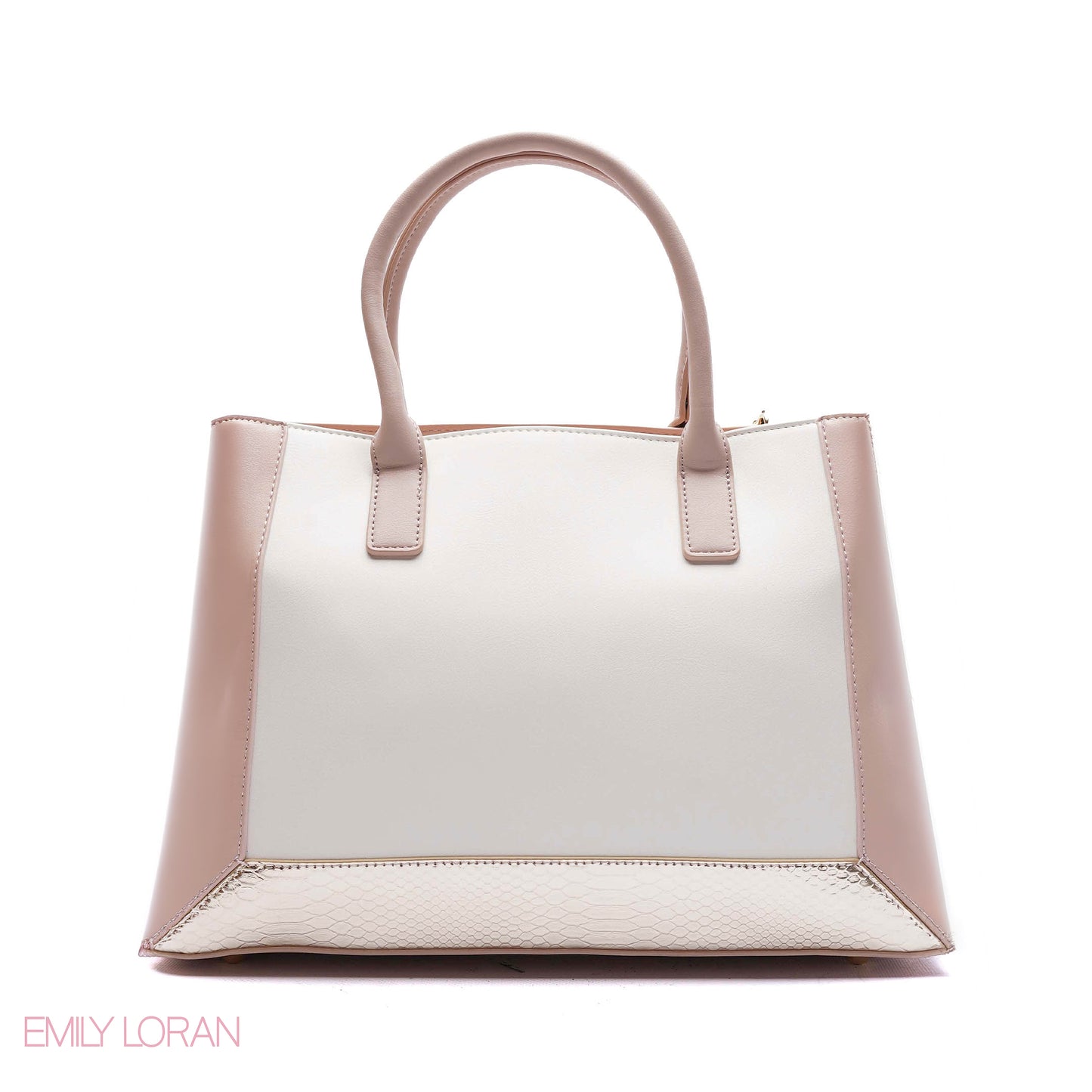 EMBOSSED FLORAL PANELLED SATCHEL BAG - LARGE
