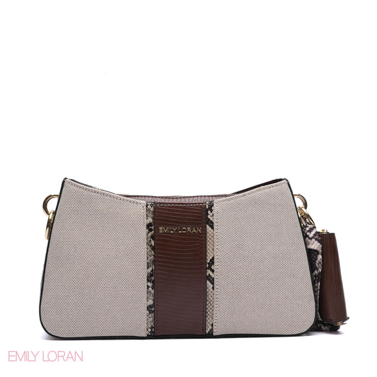 SNAKESKIN PANELLED SHOULDER BAG