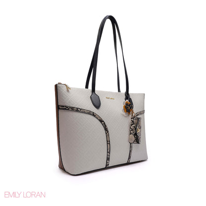 SNAKE PRINT SHOULDER-BAG WITH MINI POUCH - LARGE