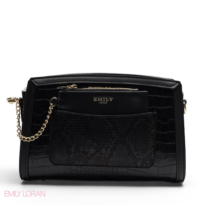 CHIC TRI-TONE CROSSBODY WITH POUCH BAG